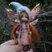 June Sale sweet redhaired posable forest fairy fairie with removable wings ooak