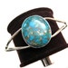 925 Sterling Silver Cuff Bracelet studded fine quality Blue Copper Turquoise Oval Shape Cabochon , Green Mohave turquoise Cuff Bracelet