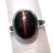 Natural Cats Eye 925 Sterling Silver Ring , Brown Cats Eye Gemstone cabochon Ring , beautiful gift