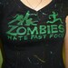 Zombies Hate Fast Food T Shirt Hand Printed One Of A Kind, Paint Splatter You Pick The Size