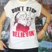 Reserved for Lisa - Journey Don't Stop Believin' Shredded Weaved/Braided Custom Deconstructed T shirt Santa Singing