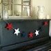 Fourth of July Patriotic Decoration Red White Blue Stars Hand Sewn