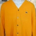 1970's VINTAGE izod lacoste cardigan orange v-neck golf sweater MEDIUM