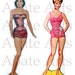 Pinup Girl, 1940's style, vintage, retro, bathing beauties, paper doll, for digital collage, scrapbooking