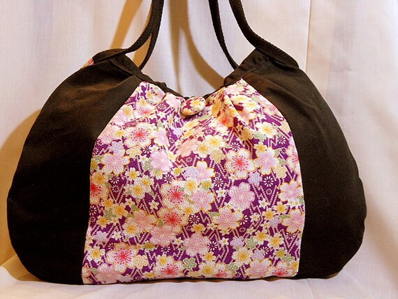 Japanese Handbag Kimono Fabric Bag Purse Hobo Bag Authentic