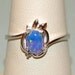 Fire Opal Authentic Genuine Australian Gemstone Ring Sterling Silver 925 Band Size 8 1/4