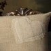 16x16 Shabby Chic, two-toned, two-sided, linen, Romantic, Heart Pillow Cover - READY TO SHIP
