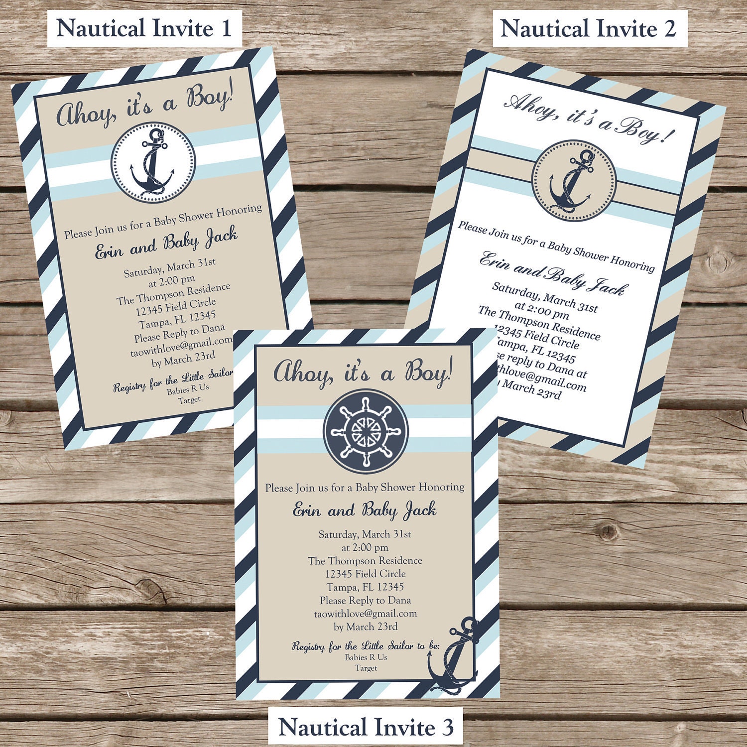 Nautical Baby Shower Invitation Printable