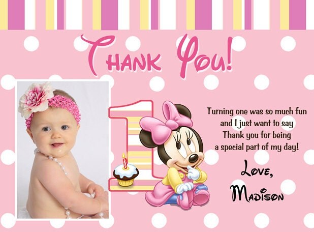 Printable Minnie Mouse Thank You Card
