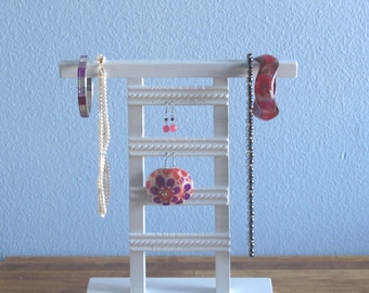 Jewelry Holder Stand- Organize Earrings, Necklaces, Bracelets - White
