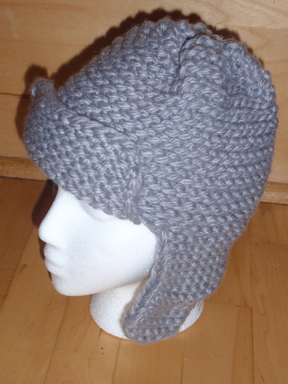 Loom knit pattern for a bomber style hat Instant Download