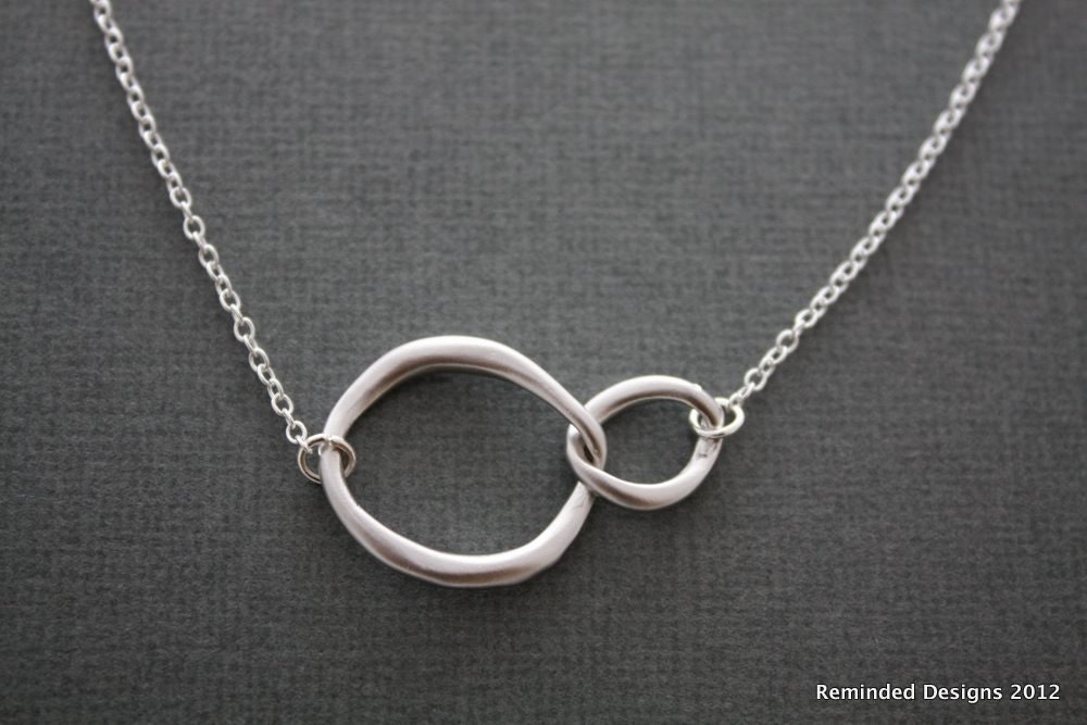 031 Eternity double ring necklace gift sterling silver