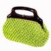 Vintage Lime Green Raffia Beaded Purse Italy Alexanders