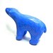 Ocean Bear - little bear sculpture in marbled ultramarine and white polymer clay decoration hand made OOAK