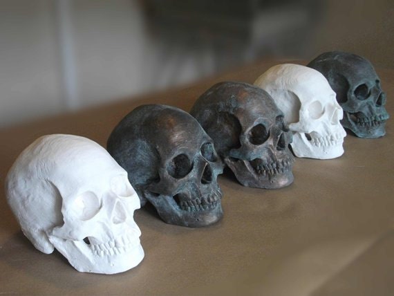 Life Size Human Skull Sculpture Custom Finish Special Order