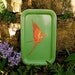 Metal Parrot Serving Tray (2 of 2) -- Tropical Summer Fun in Chartreuse and Orange