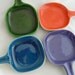 Four vintage italian ceramic dish bowl with handle
