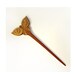 Wooden Hair Stick Wood Carving Mahogany "Butterfly a cat's eye" MariyaArts