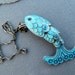 Back to School Sale Vintage Margot de Taxco Fish Necklace Sterling and Enamel STUDIO Collection OOAK