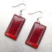 Circuit board geekery earrings Shining red - recycled computer