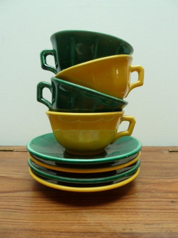 Vintage Bistro French and etsy vintage saucers and Cups Saucers cups