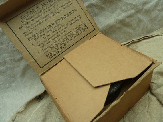 World war 2 gas mask box labels