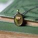pressed flower necklace real resin peach wildflower botanical pendent christmas holiday winter fashion handmade jewelry brown