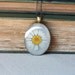 pressed flower necklace white daisy real pressed botanical Pendant Jewelry