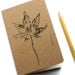 moleskine journal. botanical original tulip leaf print. kraft paper. gift for nature lover and writer. for man or woman unisex