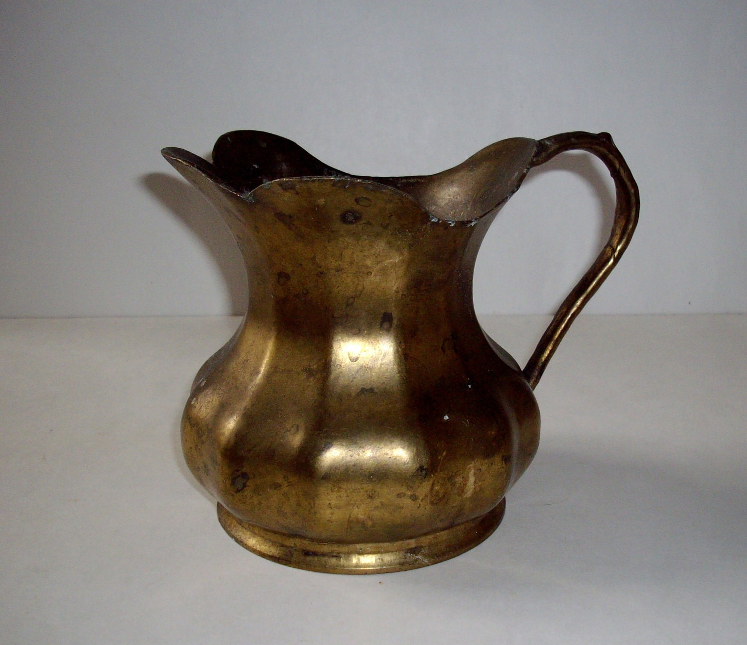 Vintage Brass Vase Made in Italy 1983 Brass Pitcher