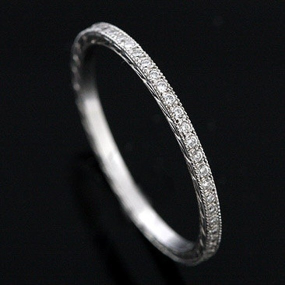 Thin Diamond Wedding Ring Stackable Women's Wedding Band