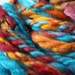 Neptune's Reef - Romney wool handspun art yarn - 36 yards 4oz - 2-ply turquoise and orange