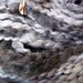 Jacob handspun art yarn - 62 yards 4 oz - bulky - black and white - prize winning Jacob wool plied with red wool and stainless steel