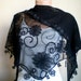 Black Scarf with Lace Black Shawl Neckwarmer