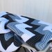 Large Crocheted GRAY & WHITE ripple afghan