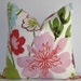 20 x 20 or 18 x 18 - Decorative Pillow Cover / Large Floral / Pink / Green / Red / Purple / Blue / Throw Pillow / Accent Pillow