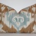 Decorative Pillow Cover / 14 x 20 / IKAT / Sienna / Teal / Ivory / Toss Pillow / Accent Pillow / Lumbar Pillow
