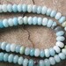 Amazonite Large Hole Bead 8MM Rondelle approx 34- 36 Big Hole Beads Fit Leather Blue