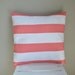 Coral and white striped pillow cover