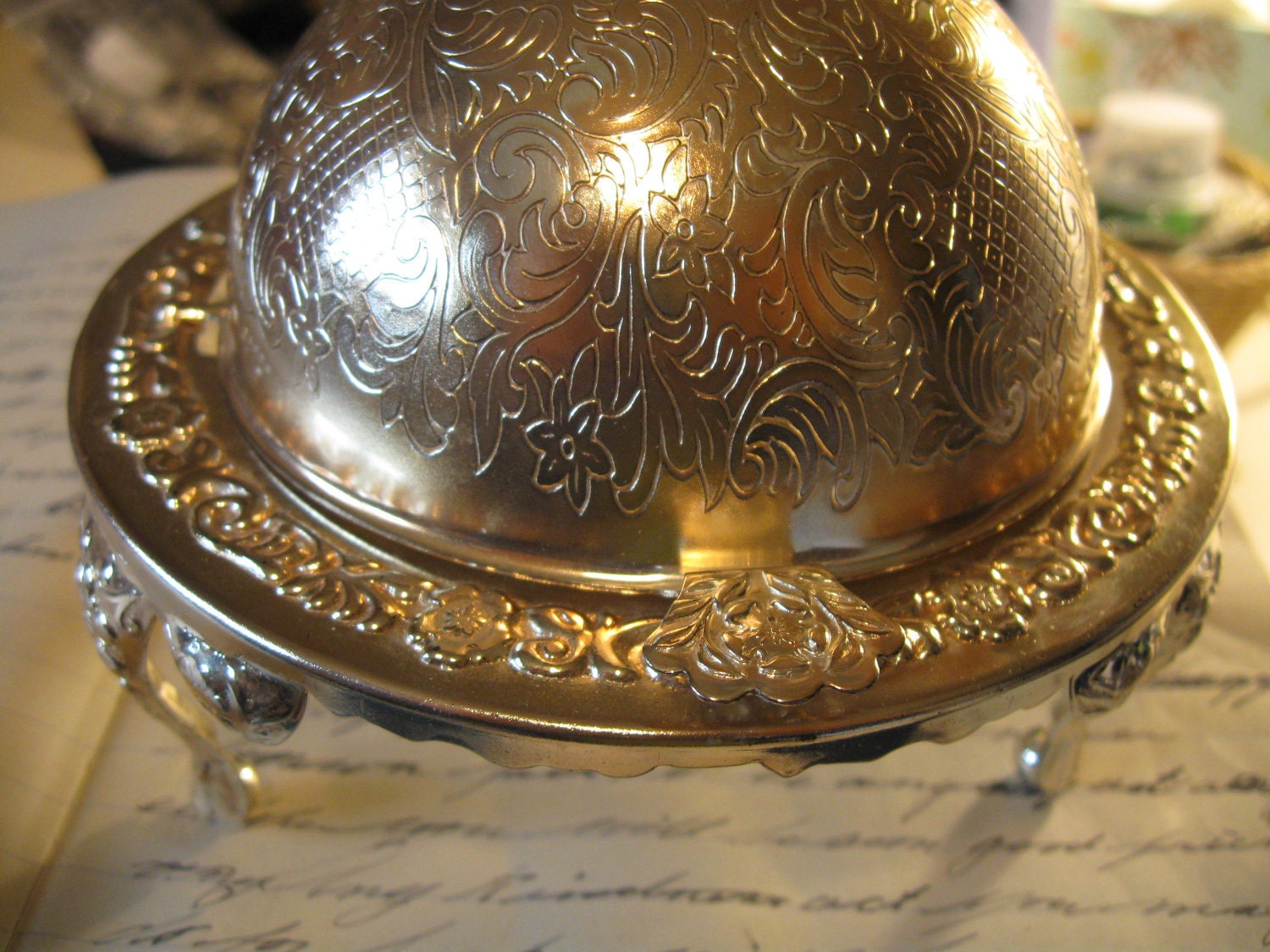 Vintage Trinket Globe Bowl Made in England Sterling Plate