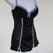 Vintage Black Tunic Length Camisole Bustier 34 C Medium Padded