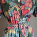 Vintage Shirtwaist Day Dress Floral Polynesian Print Size 10 by Carol Anderson Short Sleeves,Full Skirt Matching Belt