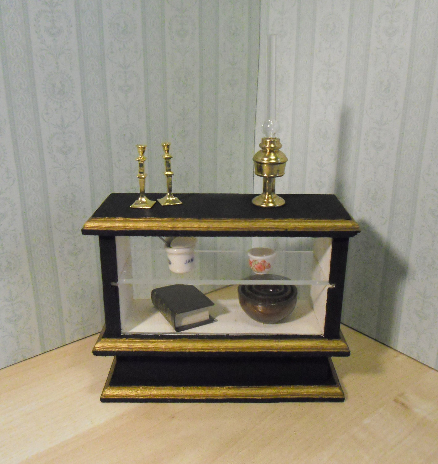 Dollhouse Miniature Shop Counter. Made by Linda Elgenes by