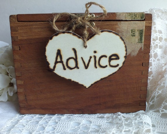 Wedding Advice Card Box Wood Cigar Box A Rustic Wedding
