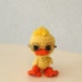 Artist bear, collectible, one-of-a-kind amigurumi, teddy bear, duck
