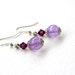 Lilac Amethyst and Swarovski Crystal Earrings Purple Lovers Mom Gift