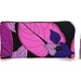 Zippered Pouch, Pencil Case, Makeup Case in Purple Leaves on Black