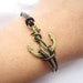 Anchor Bracelet---antique bronze unique little anchor&brown leather chain