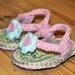 Baby Crochet Flower Sandals, Girl flip Flops, Custom Made