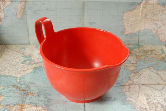 Red Dansk Mixing Bowl Large Mid Century